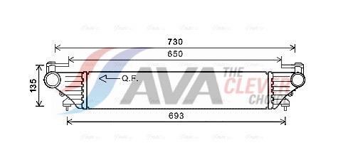 Intercooler, échangeur (Refroidisseur d'air) AVA Deutschland GmbH ref. FT4415