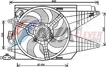 Ventilateur de refroidissement du moteur (Motoventilateur) AVA Deutschland GmbH FT7566