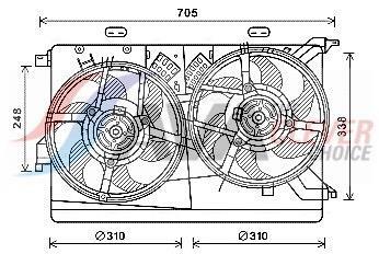 Ventilateur de refroidissement du moteur (Motoventilateur) AVA Deutschland GmbH ref. FT7607