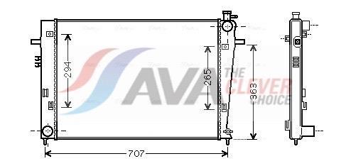 Radiateur moteur (Radiateur de refroidissement) AVA Deutschland GmbH ref. HY2204