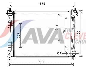 Radiateur moteur (Radiateur de refroidissement) AVA Deutschland GmbH ref. HY2270