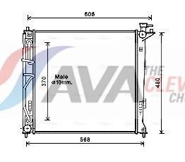 Radiateur moteur (Radiateur de refroidissement) AVA Deutschland GmbH ref. HY2282