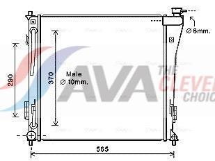 Radiateur moteur (Radiateur de refroidissement) AVA Deutschland GmbH ref. HY2305