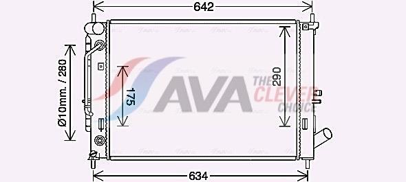 Radiateur moteur (Radiateur de refroidissement) AVA Deutschland GmbH ref. HY2465