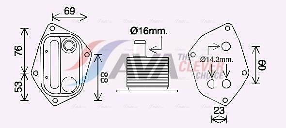 Radiateur d'huile moteur (Refroidisseur d'huile moteur) AVA Deutschland GmbH ref. HY3459