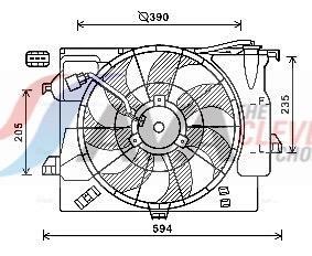 Ventilateur de refroidissement du moteur (Motoventilateur) AVA Deutschland GmbH HY7546