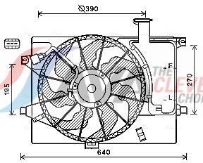 Ventilateur de refroidissement du moteur (Motoventilateur) AVA Deutschland GmbH HY7567