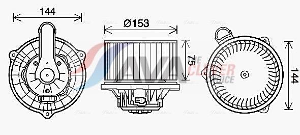 Pulseur d'air habitacle (Ventilateur habitacle) AVA Deutschland GmbH ref. HY8460