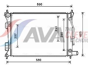 Radiateur moteur (Radiateur de refroidissement) AVA Deutschland GmbH ref. HYA2276