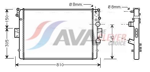 Radiateur moteur (Radiateur de refroidissement) AVA Deutschland GmbH ref. IVA2049
