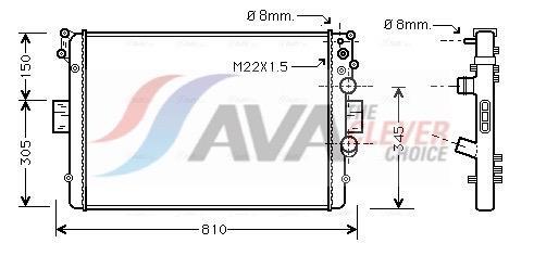 Radiateur moteur (Radiateur de refroidissement) AVA Deutschland GmbH ref. IVA2041