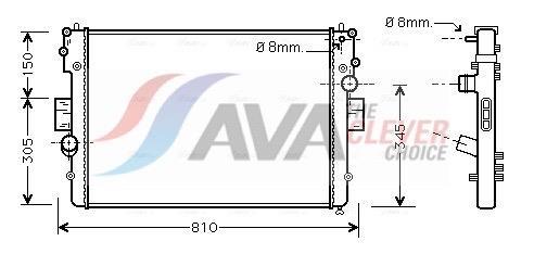 Radiateur moteur (Radiateur de refroidissement) AVA Deutschland GmbH ref. IVA2057
