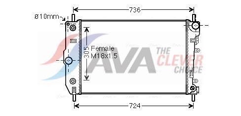 Radiateur moteur (Radiateur de refroidissement) AVA Deutschland GmbH JR2047