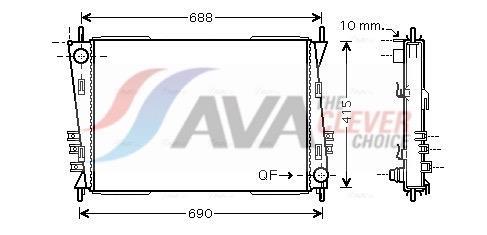 Radiateur moteur (Radiateur de refroidissement) AVA Deutschland GmbH ref. JRA2037