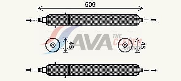 Filtre déshydrateur du circuit de climatisation AVA Deutschland GmbH ref. JRD002