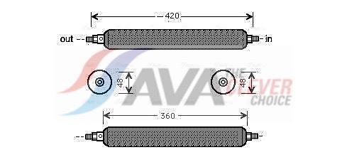 Filtre déshydrateur du circuit de climatisation AVA Deutschland GmbH ref. JRD003