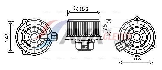Pulseur d'air habitacle (Ventilateur habitacle) AVA Deutschland GmbH ref. KA8243