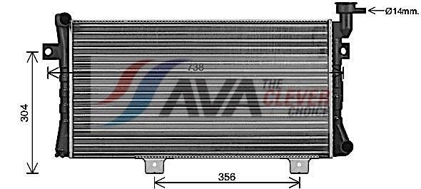 Radiateur moteur (Radiateur de refroidissement) AVA Deutschland GmbH ref. LA2024