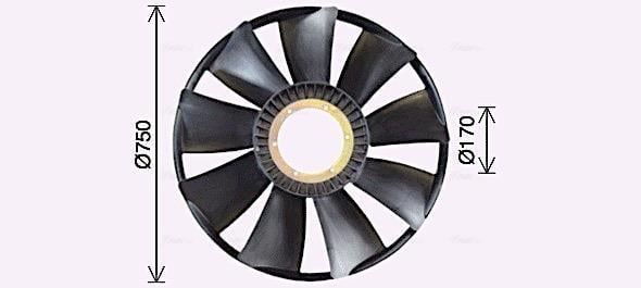 Hélice du ventilateur de refroidissement moteur (Hélice moteur) AVA Deutschland GmbH MNB118