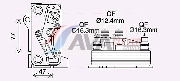 Radiador de aceite, transmisión automática AVA Deutschland GmbH ref. MS3714