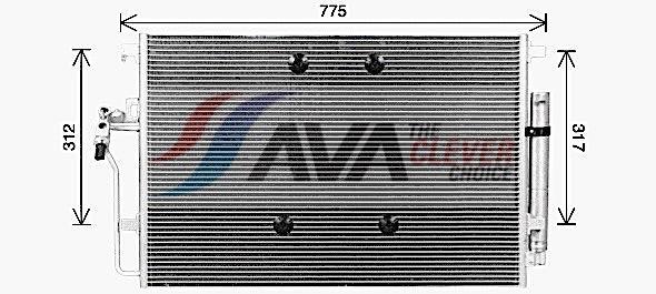 Condenseur, climatisation (Radiateur de climatisation) AVA Deutschland GmbH MS5724D