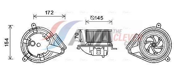 Pulseur d'air habitacle (Ventilateur habitacle) AVA Deutschland GmbH ref. MS8626
