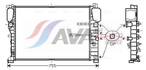 Radiateur moteur (Radiateur de refroidissement) AVA Deutschland GmbH ref. MSA2459