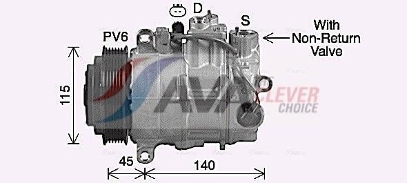 Compresor, aire acondicionado AVA Deutschland GmbH ref. MSAK755