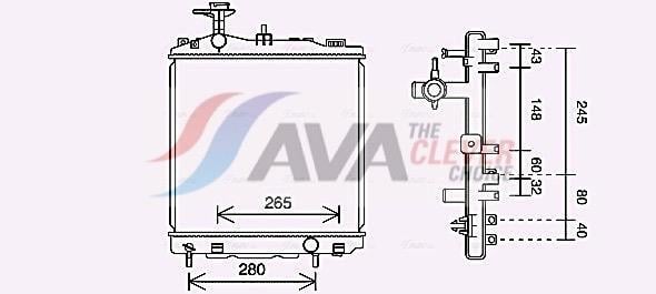 Radiateur moteur (Radiateur de refroidissement) AVA Deutschland GmbH ref. MT2265