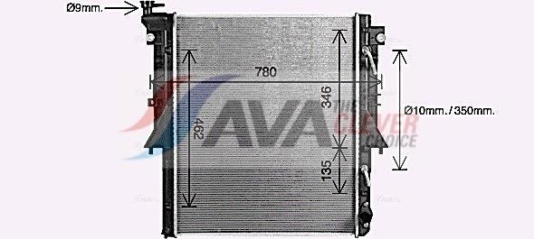 Radiateur moteur (Radiateur de refroidissement) AVA Deutschland GmbH ref. MT2280
