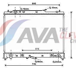 Radiateur moteur (Radiateur de refroidissement) AVA Deutschland GmbH ref. MZ2245