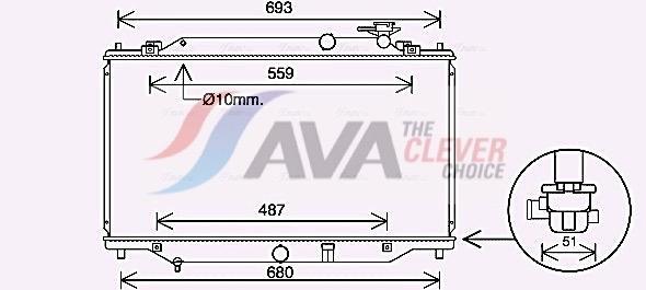 Radiateur moteur (Radiateur de refroidissement) AVA Deutschland GmbH ref. MZ2269