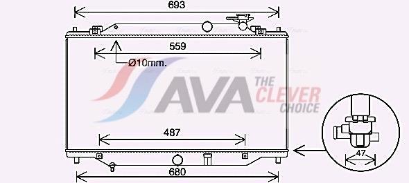 Radiateur moteur (Radiateur de refroidissement) AVA Deutschland GmbH ref. MZ2287
