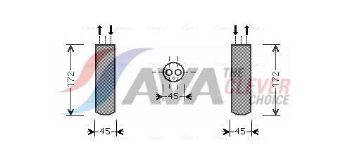 Filtre déshydrateur du circuit de climatisation AVA Deutschland GmbH ref. MZD185