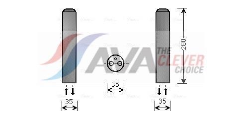 Filtre déshydrateur du circuit de climatisation AVA Deutschland GmbH ref. MZD234
