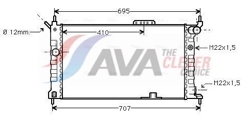 Radiateur moteur (Radiateur de refroidissement) AVA Deutschland GmbH ref. OL2091