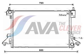 Radiateur moteur (Radiateur de refroidissement) AVA Deutschland GmbH ref. OL2601