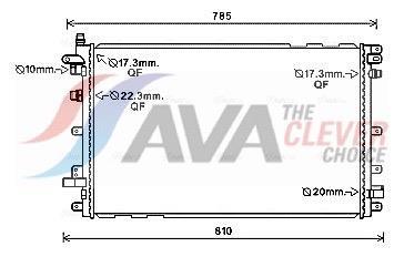 Radiateur moteur (Radiateur de refroidissement) AVA Deutschland GmbH ref. OL2653