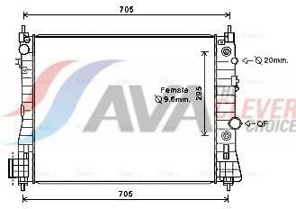 Radiateur moteur (Radiateur de refroidissement) AVA Deutschland GmbH ref. OL2655