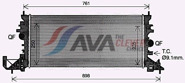 Radiateur moteur (Radiateur de refroidissement) AVA Deutschland GmbH ref. OL2703