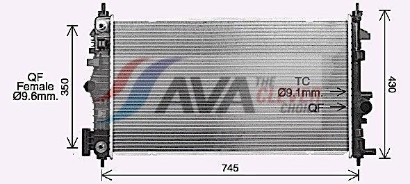 Radiateur moteur (Radiateur de refroidissement) AVA Deutschland GmbH ref. OL2726