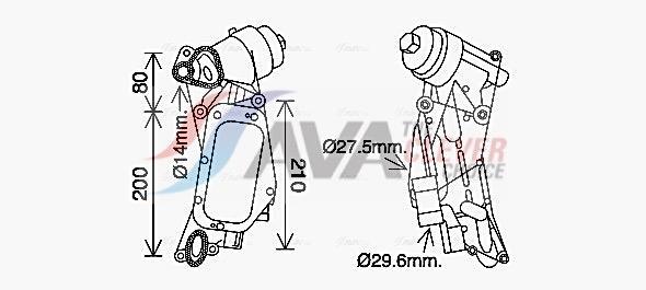Radiateur d'huile moteur (Refroidisseur d'huile moteur) AVA Deutschland GmbH ref. OL3684H