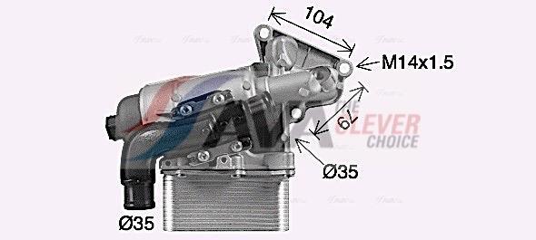 Radiateur d'huile moteur (Refroidisseur d'huile moteur) AVA Deutschland GmbH ref. OL3710H