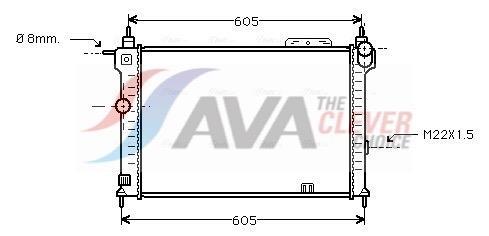 Radiateur moteur (Radiateur de refroidissement) AVA Deutschland GmbH ref. OLA2028