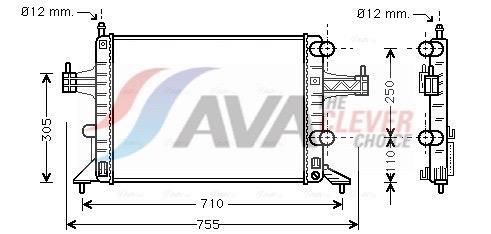 Radiateur moteur (Radiateur de refroidissement) AVA Deutschland GmbH ref. OLA2303