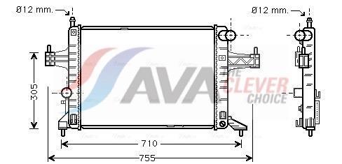 Radiateur moteur (Radiateur de refroidissement) AVA Deutschland GmbH ref. OLA2306