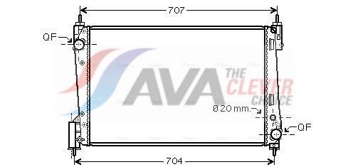 Radiateur moteur (Radiateur de refroidissement) AVA Deutschland GmbH ref. OLA2423