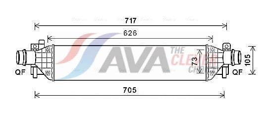 Intercooler, échangeur (Refroidisseur d'air) AVA Deutschland GmbH ref. OLA4650