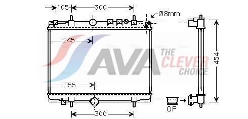 Radiateur moteur (Radiateur de refroidissement) AVA Deutschland GmbH ref. PE2234