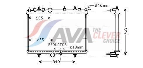 Radiateur moteur (Radiateur de refroidissement) AVA Deutschland GmbH ref. PE2269